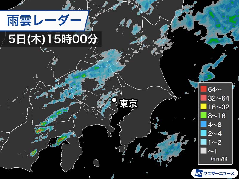 関東各地で断続的に雨　明日も午後を中心に本降りの雨の予想