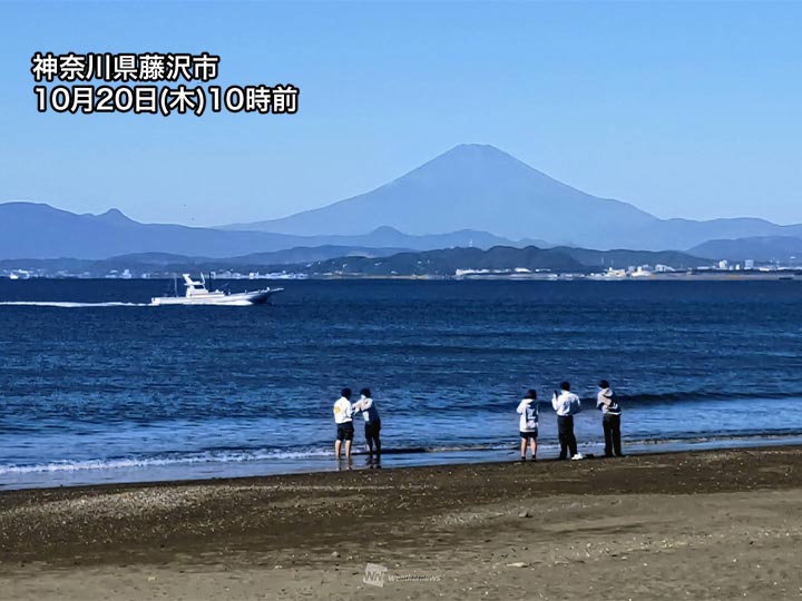 関東各地から富士山くっきり　空気澄んで視界良好