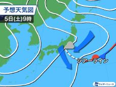 週末の関東　土曜日は雲が多く、にわか雨の可能性