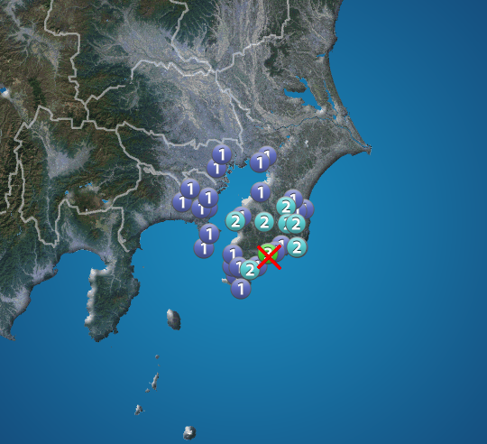 千葉県南部でM4.3の地震　千葉県で最大震度3　津波の心配なし
