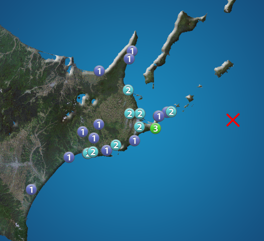 北海道東方沖でM5.3の地震　最大震度3　津波の心配なし