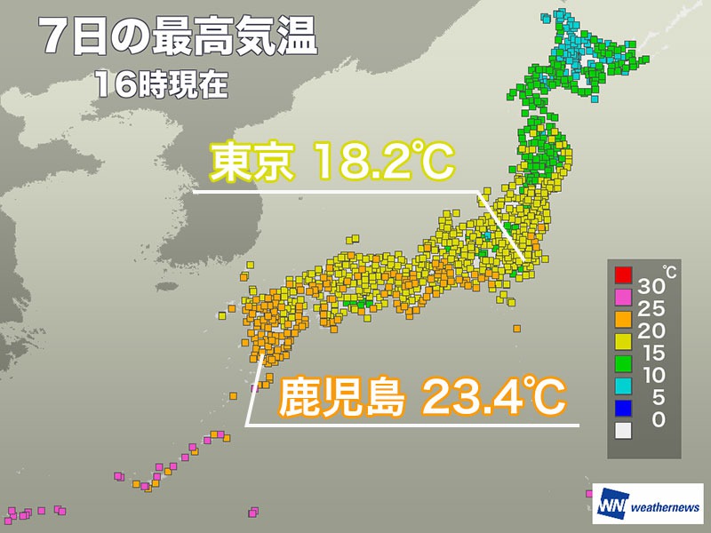 夏日地点は島しょ部のみ　昼間は秋らしい体感に