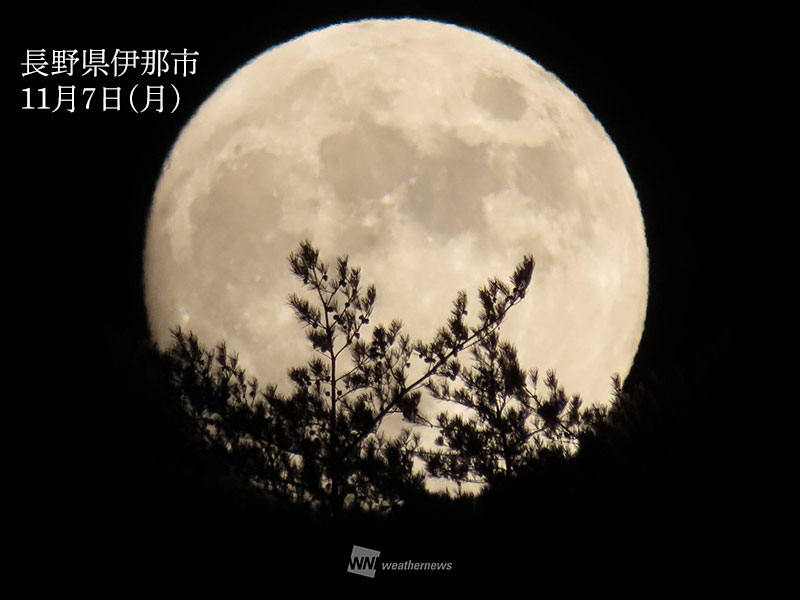 立冬の夜空を照らす「ほぼ満月」　明日は皆既月食に期待