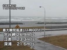 低気圧や前線通過で各地で荒天　北海道は風が強まり暴風警報も