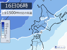 明日は北日本に寒気流入　札幌も初雪の可能性