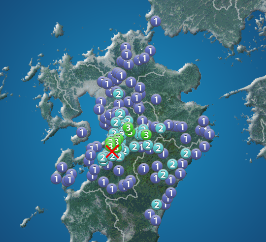 熊本県熊本地方でM4.0の地震　最大震度3　津波の心配なし