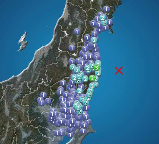 福島県沖でM4.9の地震　最大震度3　津波の心配なし