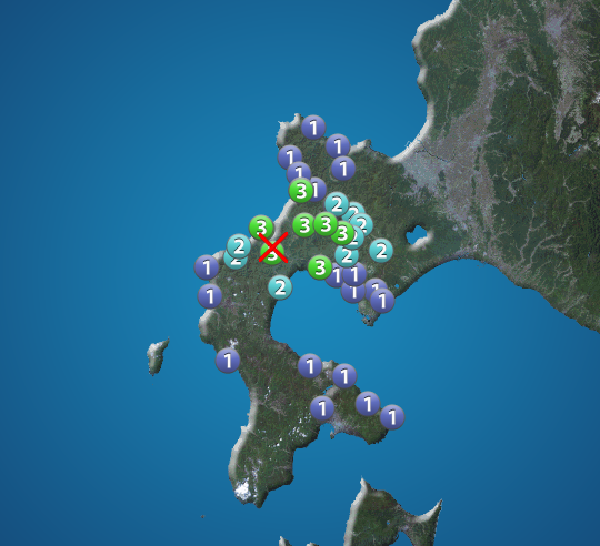 後志地方西部で地震　最大震度3　津波の心配なし