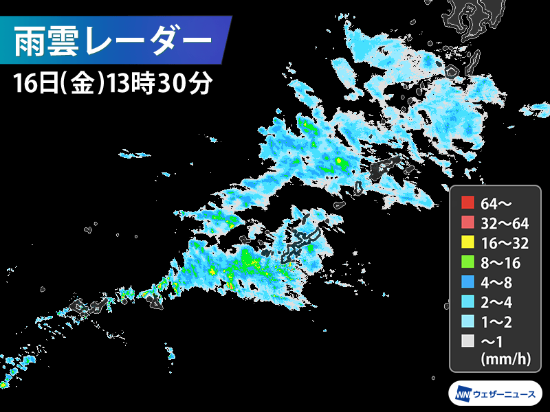 沖縄は前線の影響で雨　夕方にかけて激しい雨に注意
