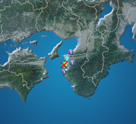 紀伊水道でM3.3の地震　和歌山県で震度3　津波の心配なし