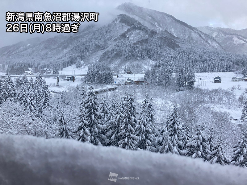 日本海側で雨雪続く　内陸部では積雪がジワジワ増加