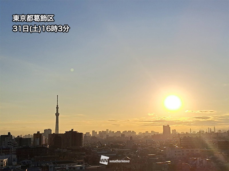 2022年最後の夕日　関東から九州は初日の出も期待大