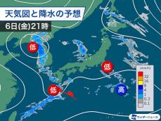 今夜は九州から雨が降り出す　明日は西日本を中心に雨や雪