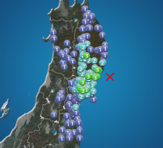 岩手県・宮城県で震度3の地震発生