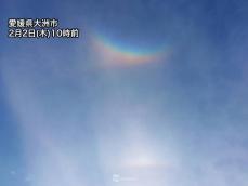西日本や東海の空にハロが出現　環天頂アークが見えた所も