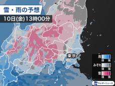 明日は関東平野部で積雪の可能性　山沿いは30cm超の大雪の所も