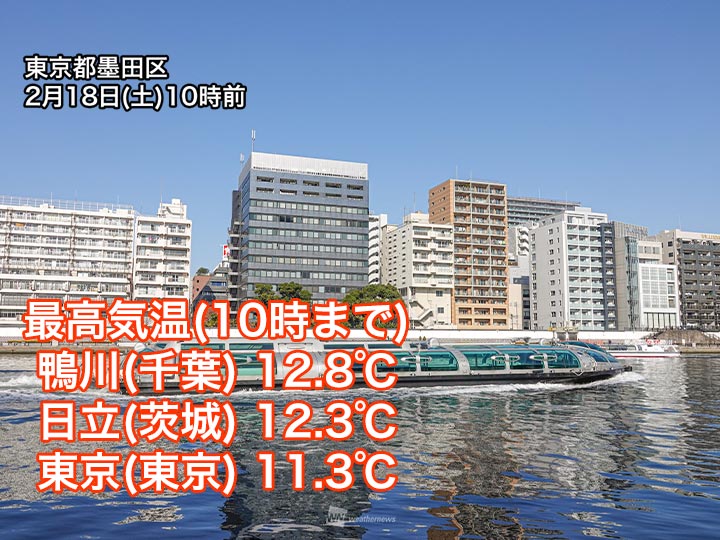 午前中から気温上昇し東京も10℃超　春を感じさせる陽気に