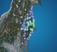 福島県沖でM4.0の地震　最大震度3　津波の心配なし