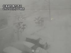 札幌市内は夕方になり再び吹雪　日没迎え視界不良に注意