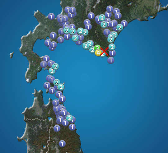 北海道 日高地方東部でM4.8の地震　浦河町で震度4　津波の心配なし