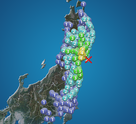 宮城県沖でM5.2の地震　岩手県と宮城県で震度4　津波の心配なし
