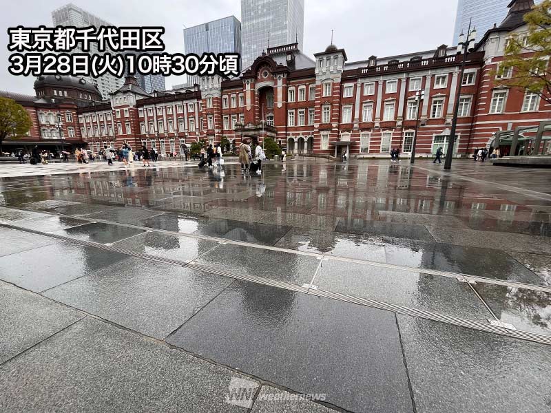 関東は広範囲で冷たい雨に　午後もスッキリしない空が続く