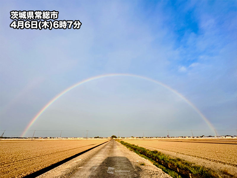 関東や甲信、西日本など各地で朝虹　このあとも急な雨に注意
