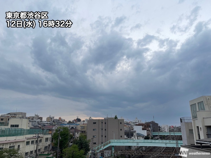 関東を雨雲が通過中　この後は東京都心でも一時的に雨に