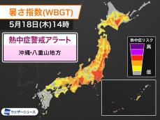 【今年初】明日18日(木)の熱中症警戒アラート　沖縄県・八重山地方を対象に発表