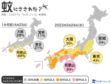 蚊の活動エリア拡大中　東京は43%が蚊にさされた・目撃と回答