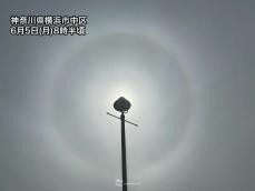 関東で太陽の周りに光のリング　薄雲が広がりハロが出現