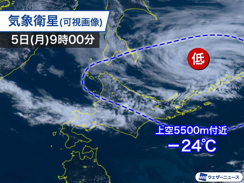 北海道は今日も変わりやすい天気　上空の寒気の影響が残る