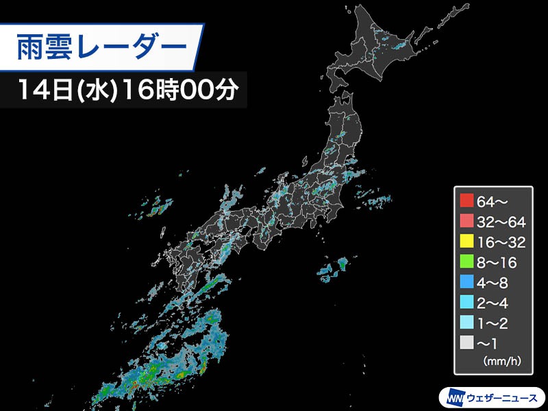 全国的に大気の状態が不安定で雨雲発達　明日は今日以上に激しい雨に警戒