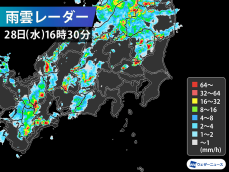 東日本を中心に激しい雷雨　関東では降雹も