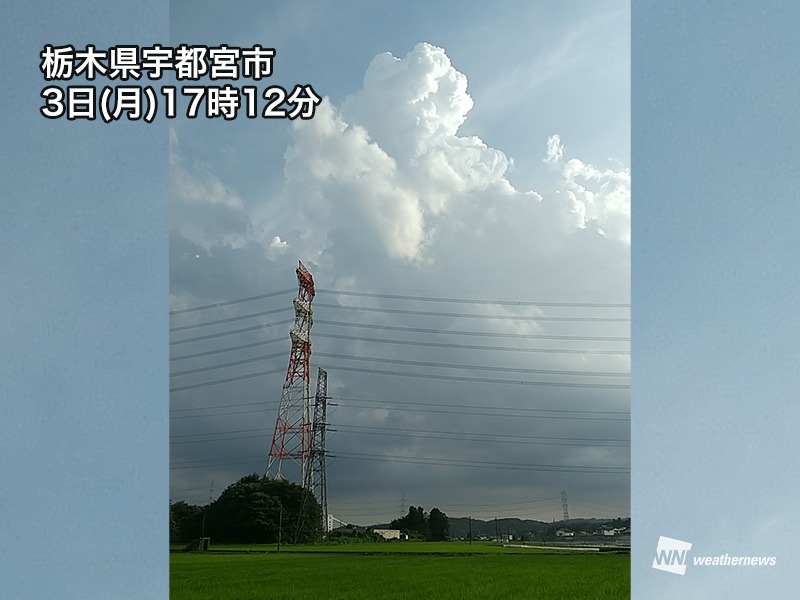 関東の所々で雨雲が急発達　今夜は天気急変に要注意