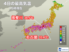 今年一番の暑さ　名古屋でも今年初めて猛暑日に