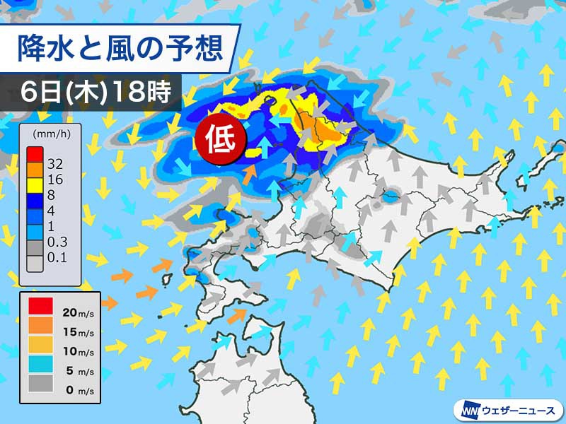 北海道は朝から広い範囲で雨　午後は道北で強まる所も