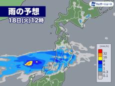 秋田など東北では午後は本降りの雨に　梅雨前線の影響