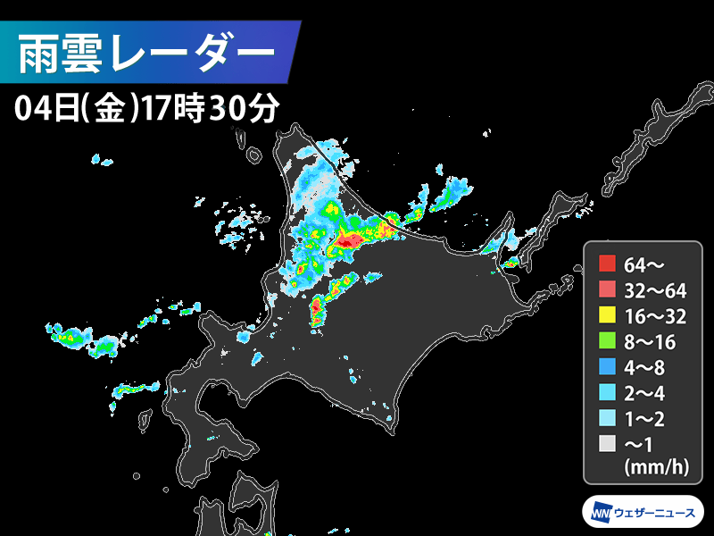 北海道で雨の範囲広がる　明日にかけて大雨による災害に警戒