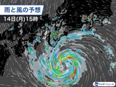 台風7号上陸で紀伊半島は特に雨量増加　接近前から通過後まで強雨が続く