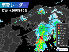 高知県で非常に激しい雨　線状降水帯発生の可能性も