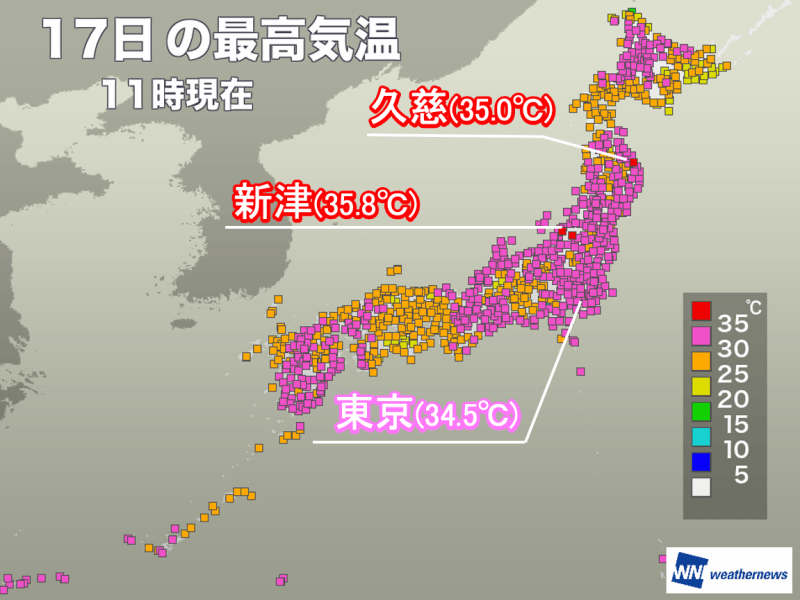 新潟県で既に猛暑日　東北から東日本で高温傾向