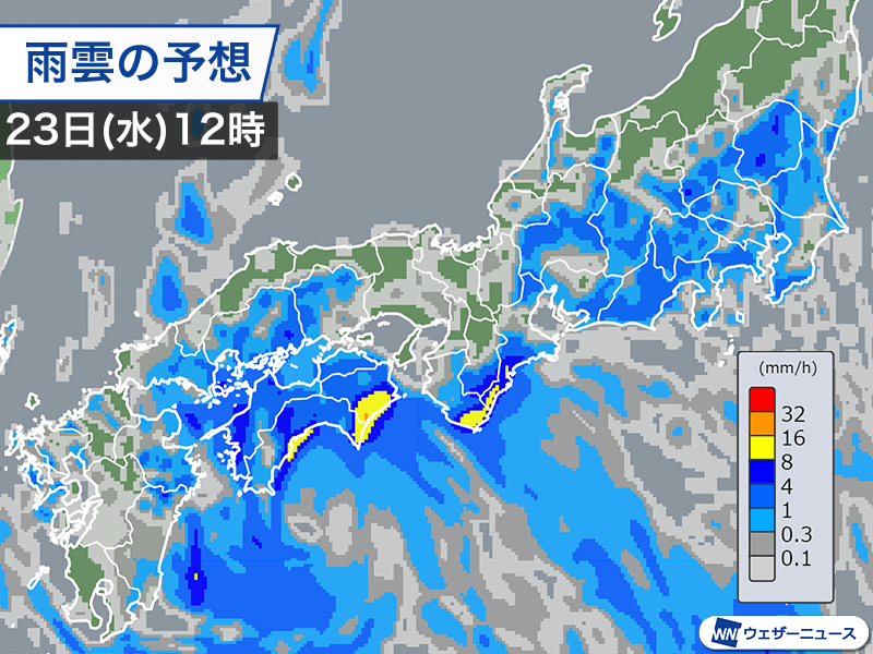 西日本太平洋側で激しい雷雨のおそれ　道路冠水に注意