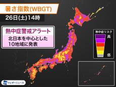 北日本を中心に10地域に熱中症警戒アラート　明日8月26日(土)対象