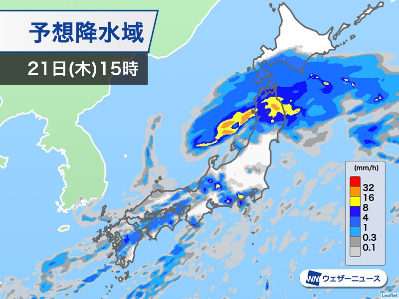 明日は東北で大雨のおそれ 各地で雷雨や強雨に注意