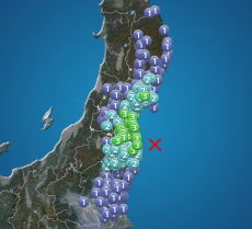 福島県沖で地震　福島県・宮城県で震度3　津波の心配なし　M4.8