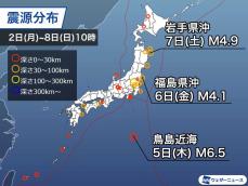 週刊地震情報 2023.10.8　鳥島近海で地震多発　小規模ながら津波も発生