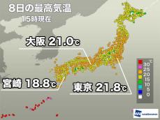西日本は最高気温20℃未満の所も　明日は関東などで肌寒い一日