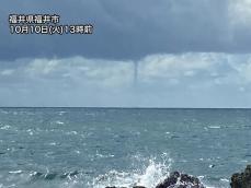 福井県の沖に「ろうと雲」　日本海側は竜巻などの突風に注意
