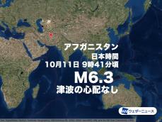 アフガニスタンでM6.3の地震　7日(土)にも同程度の強い揺れ